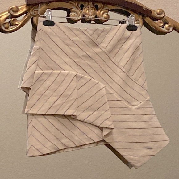 Isabel Marant Kimura Asymmetric Striped Ruffle Mini Skirt Size S - Picture 2 of 12
